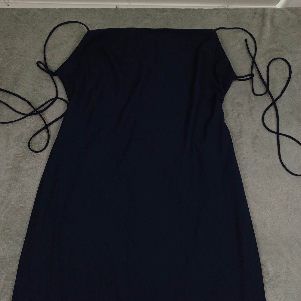BHLDN Dress Womens 8 Blue Strap Halter Bridesmaid‎ Maxi Long Evening Sleek - Picture 2 of 9